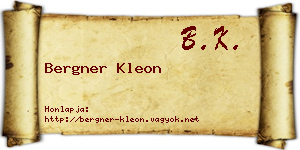 Bergner Kleon névjegykártya